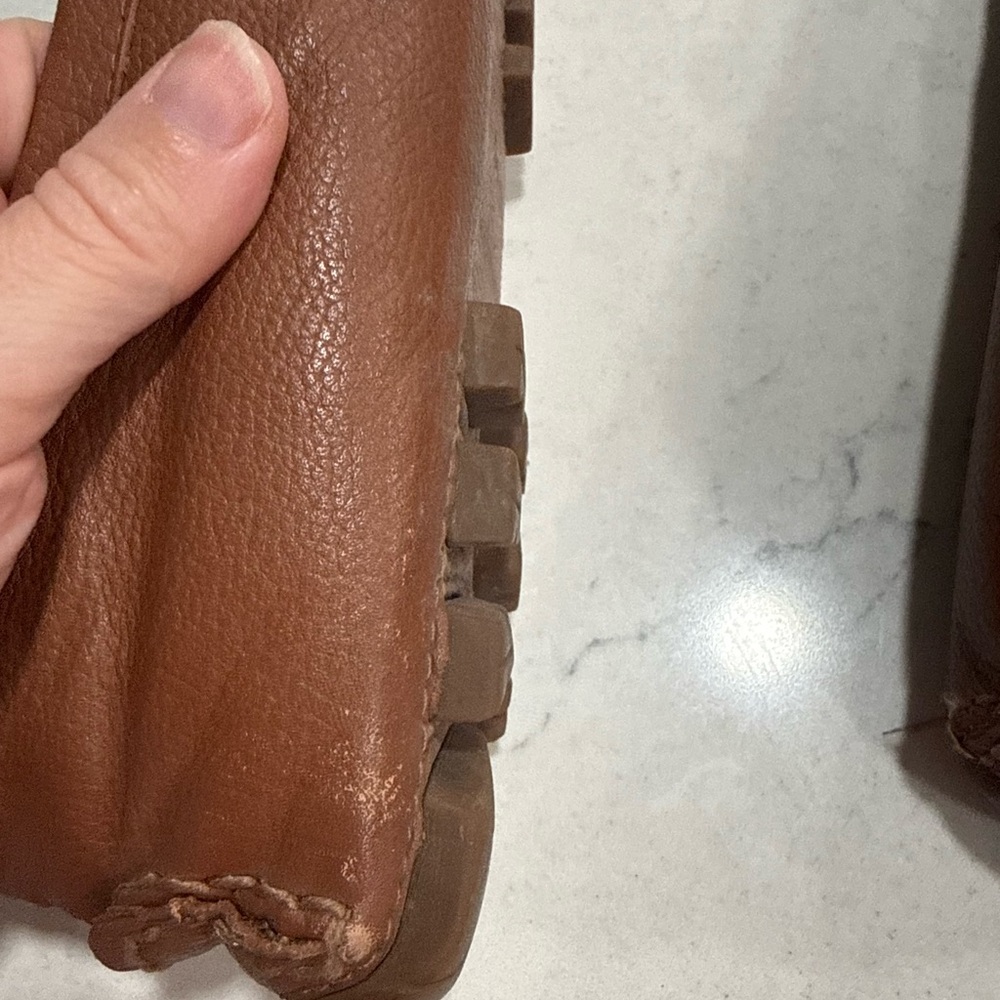 Coach Leather Loafer Flats Gold Logo Women's Size 10B Preppy - Picture 13 of 16